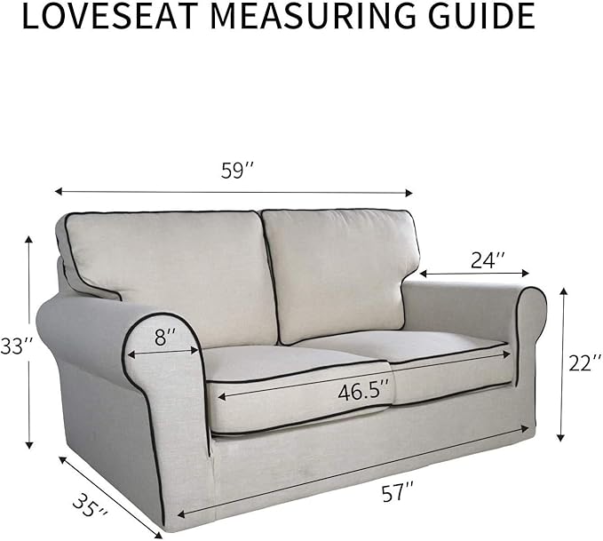 PureFit Reversible Quilted Sofa Cover, Water Resistant Medium Slipcover Furniture Protector, Washable Couch Cover with Non Slip Foam and Elastic Straps for Kids, Dogs, Pets (Loveseat, Navy/Ivory)