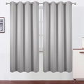 LEMOMO Blackout Curtains 66 x 72 Inch Long Light Grey Curtains Set of 2 Panels Room Darkening Curtains for Bedroom and Living Room