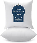 LANE LINEN Throw Pillow Insert - Pack of 2 16x16 Pillow Inserts for Decorative Pillow Covers, Throw Pillows Insert for Couch - White