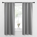 NICETOWN Kitchen Window Curtains 63 Long - Home Decoration Thermal Insulated Rod Pocket Blackout Blinds & Drapes for Small Windows (Silver Grey, 2 Panels, W34 x L63 -Inch)