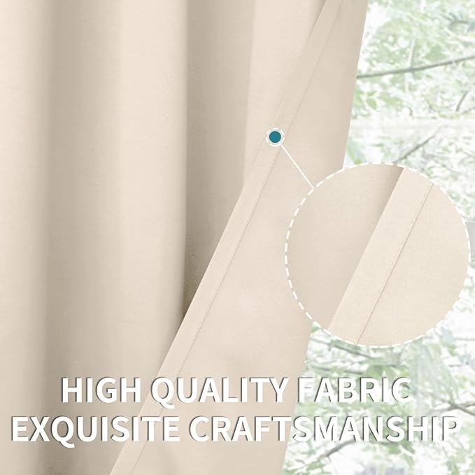 BGment Blackout Curtains - Grommet Thermal Insulated Room Darkening Bedroom and Living Room Curtains, Set of 2 Panels (46 x 54 Inch, Champagne)