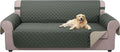 U-NICE HOME Reversible Sofa Cover Couch Cover for Dogs with Elastic Straps Water Resistant Furniture Protector for Pets for 3 Cushion Couch (Sofa, Grey/Beige)