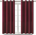 BGment Blackout Curtains for Bedroom - Grommet Thermal Insulated Room Darkening Curtains for Living Room, Set of 2 Panels (52 x 45 Inch, Burgundy)