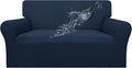 Easy-Going 100% Waterproof Loveseat Couch Cover, Dual Waterproof Sofa Cover, Stretch Jacquard Sofa Slipcover, Leakproof Furniture Protector for Kids, Pets, Dog and Cat (Loveseat, Dark Blue)