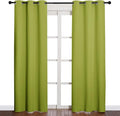 NICETOWN Window Treatment Thermal Insulated Solid Grommet Blackout Curtains/Drapes for Bedroom (2-Pack, 42 by 84 Long, Fresh Green)