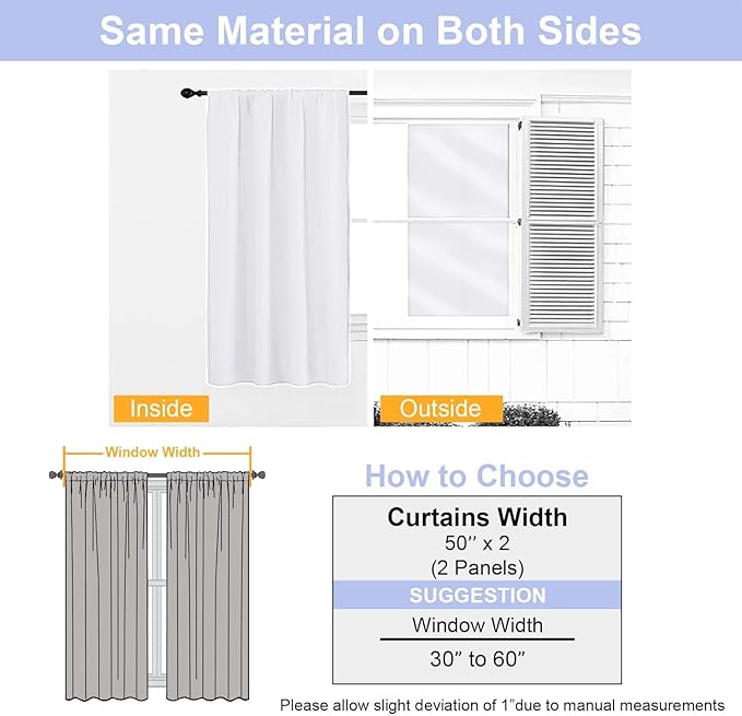 Simplebrand Ava Pure White Curtains for Bedroom 84 Inch Length 2 Panels Set, Solid Light Filtering Thermal Insulated Window Treatment, Soft Casual Rod Pocket Privacy Curtains, W50 x L84 Inch