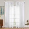 OVZME White Sheer Curtains 84 Inches Long 2 Panels Set, 59 Inch Extra Wide Light Filtering Sheer White Curtains for Living Room Bedroom, Modern Voile Filmy Rod Pocket Window Drapes, 59Wx84L Inches
