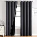 ChrisDowa 100% Blackout Curtains 102 inch Long for Bedroom with Black Liner, 2 Thick Layers Total Blackout Thermal Insulated Grommet Window Curtains 2 Panels Set (Dark Grey, 52 x 102 Inch)