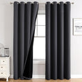 ChrisDowa 100% Blackout Curtains 120 inch Long for Bedroom with Black Liner, 2 Thick Layers Total Blackout Thermal Insulated Grommet Long Window Curtains 2 Panels Set (Dark Grey, 52 x 120 Inch)