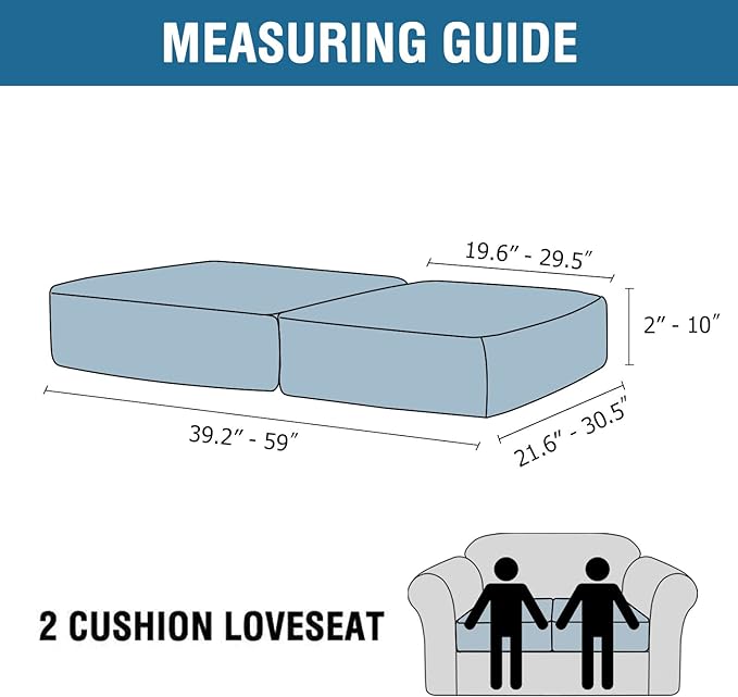 H.VERSAILTEX Velvet Stretch Couch Cushion Cover Plush Cushion Slipcover for Chair Loveseat Sofa Cushion Furniture Protector Seat Cushion Sofa Cover (2 Piece Medium Sofa Cushion Covers, Taupe)