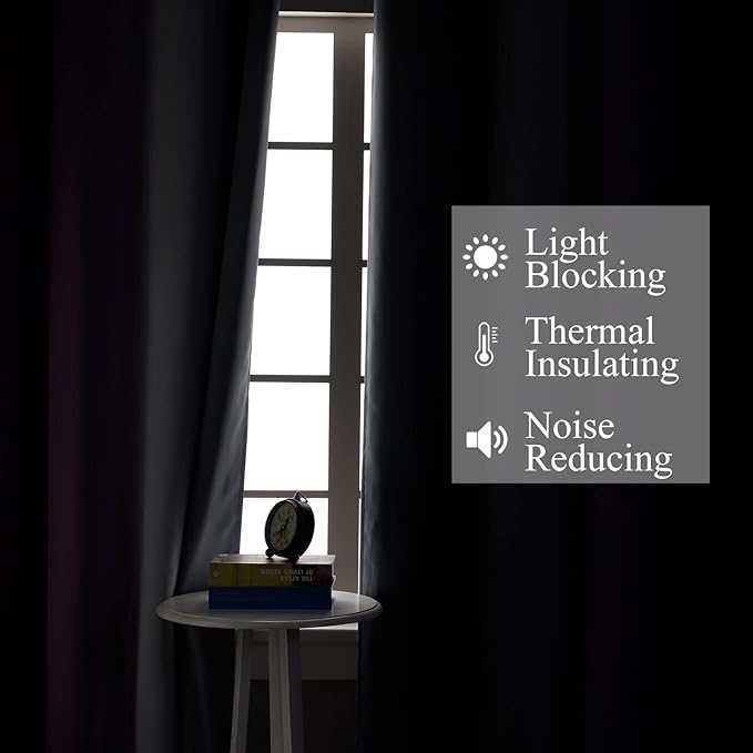 Estelar Textiler Ombre Grey and Purple Blackout Curtains 72 Inch Length 2 Panels, Full Room Darkening Curtains for Living Room, Grommet Thermal Insulated Gradient Drapes for Bedroom, 52x72 Inch