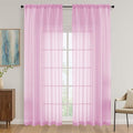 OVZME Light Pink Bedroom Curtains 2 Panel Sets 90 Inch Length, 59 Inch Extra Wide Light Filtering Light Weight Soft Window Treatment Panels for Study Room Living Room Guest Room, 59Wx90L Inches