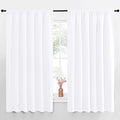 NICETOWN White Curtains, 50% Light Blocking Curtain Panels for Bedroom, Home Decoration Easy-Care Solid Rod Pocket Draperies/Drapes, Window Covering for Kitchen (2 Panels, 70 by 63, White)