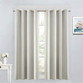 Yakamok Blackout Curtains Room Darkening Thermal Insulated Grommet top Window Curtains for Living Room, 52 x 54 Inch, Light Beige, 2 Panels
