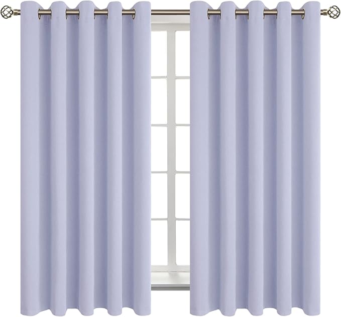BGment Blackout Curtains - Grommet Thermal Insulated Room Darkening Bedroom and Living Room Curtains, Set of 2 Panels (70 x 63 Inch, Lavander)