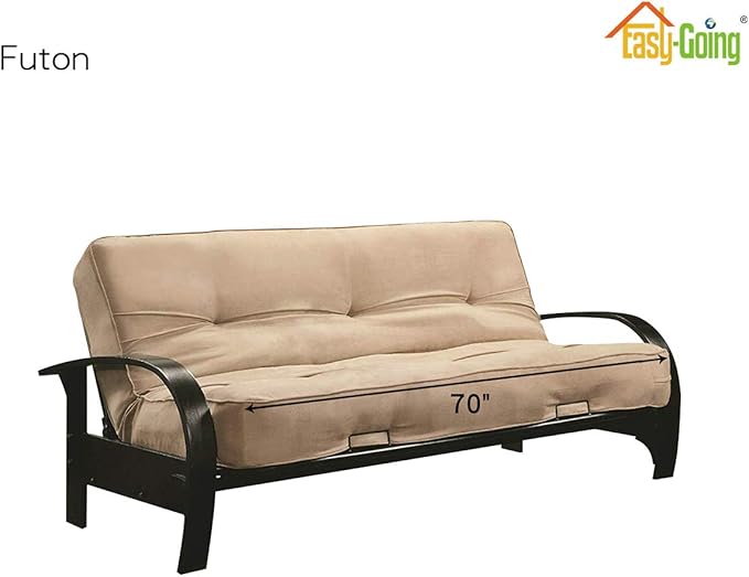 Easy-Going Futon Sofa Slipcover Reversible Sofa Cover Armless Cover Furniture Protector Couch Cover Water Resistant Pets, Kids, Children, Dog, Cat White/White