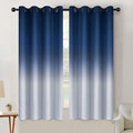 SimpleHome Ombre Room Darkening Curtains for Living Room, Light Blocking Gradient Blue to Grey White Thick Thermal Insulated Grommet Window Curtains/Drapes for Bedroom, 2 Panels, 52x63 inches Length