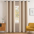 MIULEE 90" Long Room Darkening Curtains Thermal Insulated Drapes Solid Window Treatment Set Grommet Top Light Blocking Blackout Curtain for Living Room/Bedroom 2 Panels Beige