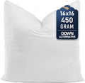 Utopia Bedding Throw Pillows (Set of 1, White) – 16 x 16 Inches Down Alternative Pillows for Bed, Sofa, and Couch - Fluffy Decorative Stuffer Pillow for Indoors & Outdoors