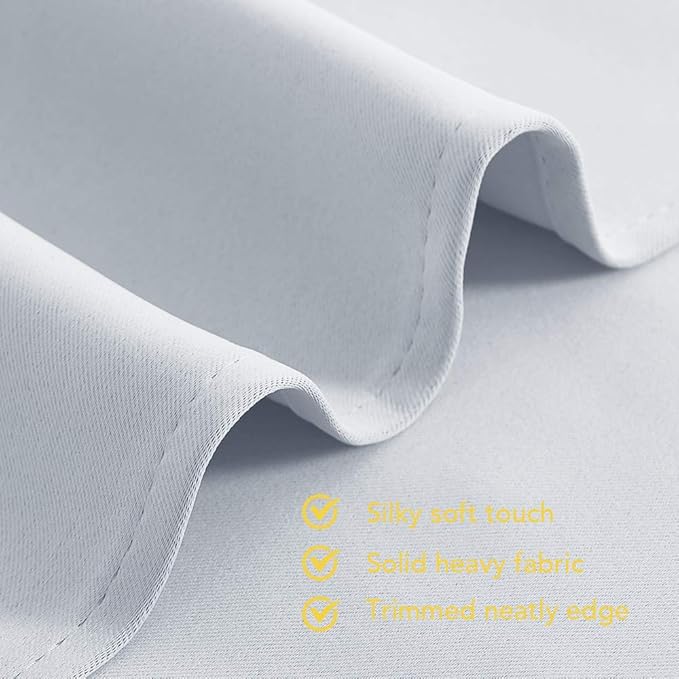NICETOWN Room Darkening Curtain Panels for Bedroom -Easy-Care Solid Thermal Insulated Grommet Room Darkening Draperies/Drapes (2 Panels, 42 by 54, Platinum-Greyish White)