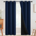 SimpleHome 100% Blackout Curtains for Bedroom,Thermal Insulated Grommet Window Drapes Room Darkening Navy Blue Curtains for Living Room with Black Back,42 x 84 Inch,2 Panels