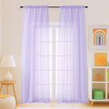 Sheer Curtains for Window 96 Inches Long 2 Panels, Soft Airy Light Filtering Voile Sheer Curtains for Living Room Bedroom, Dual Rod Pocket Elegant Window Drapes, Lavender, 2x42Wx96L Inches