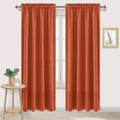 DWCN Blackout Curtains Thermal Insulated, Energy Saving & Noise Reducing Bedroom and Living Room Curtains, Burnt Ochre, W 52x L 84 Inch, Set of 2 Rod Pocket Curtain Panels