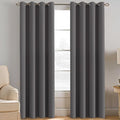 H.VERSAILTEX Blackout Grey Curtains for Patio Door Thermal Insulated Living Room Curtains, Room Darkening Noise Reducing Blackout Curtain for Bedroom, Charcoal Gray, 1 Panel, 52'W x 102'L