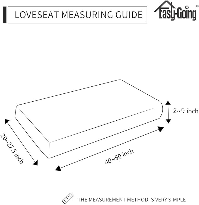 Easy-Going Stretch Loveseat Cushion Cover Sofa Cushion Furniture Protector Sofa Seat Sofa Slipcover Sofa Cover Soft Flexibility with Elastic Bottom(Loveseat Cushion, Dark Blue)