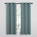 NICETOWN Modern Blackout Curtains Noise Reducing, Thermal Insulated and Privacy Room Darkening Drape Panels for Boy's Guest Room Door Small Short Window (Greyish Blue, 2 Panels, W34 x L63 -Inch)