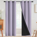 SimpleHome 100% Blackout Curtains for Bedroom,Thermal Insulated Grommet Window Drapes Room Darkening Lilac Curtains for Living Room with Black Back,42 x 84 Inch,2 Panels