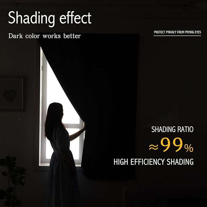 Magic Tape Stick On Curtains Window Shades Pull Down Blackout Window Cover Blackout Curtains for Bedroom No Drillng Self Adhesive Curtains No Rod Small Curtain, 59" W X 71" L, Grey, 1 Panel