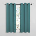 NICETOWN Window Curtain Panels, Thermal Insulated Solid Grommet Blackout Draperies/Drapes (Sea Teal, One Pair, 34 by 54-inch)