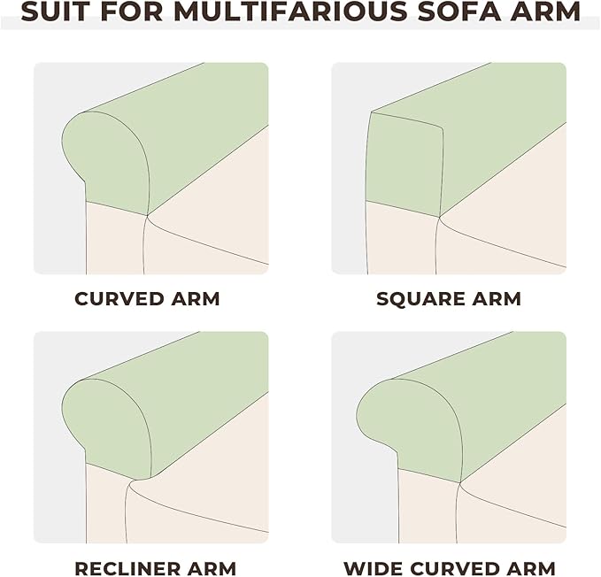 Couch Arm Covers 2 Pcs Sofa Armrest Covers Stretch Couch,Armrest Cover for Chairs Scratch-Resistant Sofa Arm Cover Armchair Slipcovers,Leather Brown