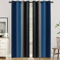 SimpleHome Ombre Room Darkening Curtains 84 inches Length for Bedroom,Grommet Gradient Light Blocking Blue and Black Gradient Window Curtains for Living Room,2 Panels, 52x84 inches