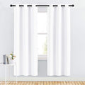NICETOWN Draperies Curtains Panels, Blocking Out 50% Sunlight Window Treatment Curtains, Grommet Top Small Window Drapes for Bedroom (2 Panels, 34 by 72, White)