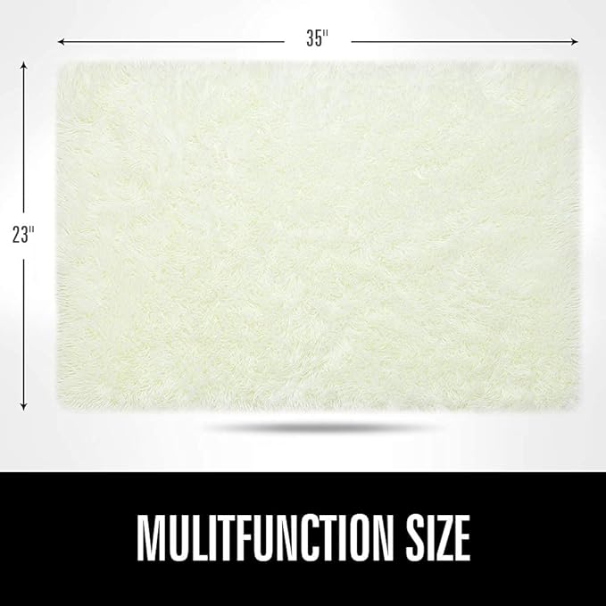 LOCHAS Ultra Soft Indoor Modern Area Rugs Fluffy Living Room Carpets for Children Bedroom Home Decor Nursery Rug 2x3 Feet, Cream