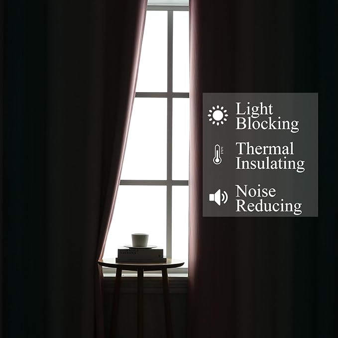 Estelar Textiler Pink and Teal Blackout Curtains 102 Inch Length 2 Panels Set, Thermal Insulated Ombre Grommet Drapes for Bedroom, Full Room Darkening Gradient Curtains for Living Room, 52Wx102L