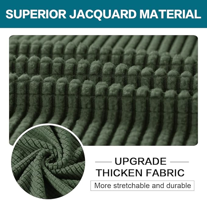 Turquoize 4 Piece Sofa Covers for 3 Cushion Couch Sofa Slipcover Soft Couch Cover for Dogs-Washable Sofa Furniture Covers with 3 Individual Large Cushion Covers (XL Sofa, Bronze Green)