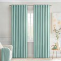 MIULEE Aqua Back Tab Blackout Curtains 72 Inches Long 2 Panels Set for Living Room Bedroom Privacy, Rod Pocket/Pinch Pleat Thermal Insulated Room Darkening Pleated Light Blocking Drapes