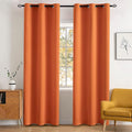 MIULEE 90" Long Blackout Curtains Room Darkening Thermal Insulated Fall Drapes Solid Window Treatment Set Grommet Top Light Blocking Curtain for Living Room/Bedroom 2 Panels Orange