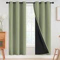 SimpleHome 100% Blackout Curtains for Bedroom,Thermal Insulated Sage Grommet Window Drapes Room Darkening Curtains for Living Room with Black Back,42 x 72 Inch,2 Panels