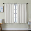 Simplebrand Ava Light Beige Short Light Filtering Curtains for Bedroom 45 Inches Long 2 Panels Set, Solid Thermal Insulated, Energy Saving Window Treatment Curtains Light Filtering, W40 x L45 Inch