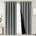 NICETOWN Full Shade Curtain Panels, Pair of Energy Smart & Noise Blocking Out Blackout Drapes for Dining Room Window, Thermal Insulated Guest Room Lined Window Dressing(Silver Grey, 70 x 84 inch)