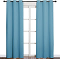 NICETOWN Window Treatment Thermal Insulated Solid Grommet Blackout Curtains/Drapes for Bedroom (Teal Blue, Set of 2 Panels, 42 by 84 Inch)