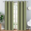 Yakamok Light Blocking Blackout Curtains Thermal Insulated Room Darkening Drapes for Bedroom,Solid Grommet Top Window Drapes, 38x90 Inch, Sage Green, One Pair