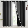 SimpleHome Ombre Room Darkening Curtains for Bedroom, Gradient Black to Grey White Light Blocking Thermal Insulated Grommet Window Curtains/Drapes for Living Room,2 Panels, 52x54 inches Length