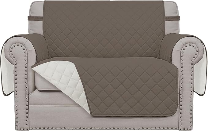 Easy-Going Oversized Chair Sofa Slipcover Reversible Sofa Cover Water Resistant Couch Cover Furniture Protector Cover with Elastic Straps for Pets Dog (Oversized Chair, Taupe/Ivory)
