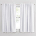 PONY DANCE Kitchen Curtains White - Thermal Insulated Draperies Light Filter Curtain Decorative Drapes with Back Tab Energy Saving for Kitchen, 52 Wide x 54 Long, Pure White, 2 Panels