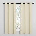 NICETOWN Kitchen Curtains for Decoration, Thermal Insulated Grommet Room Darkening Draperies/Panels for Laundry (Beige, 2 Panels, W42 x L63 inches)